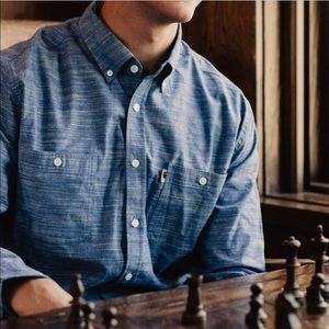 NWOT Buffalo Jackson Men’s S Blue Cotton Buttonup